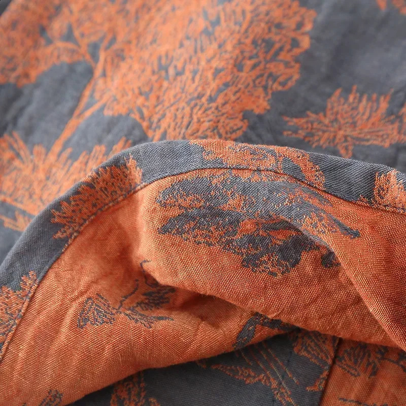 Blue Green Colors Printed Robe for Men Cotton Kimono Men Bathrobe for Spring and Summer Autumn Cotton Long Style Men Kimono Robe 250409