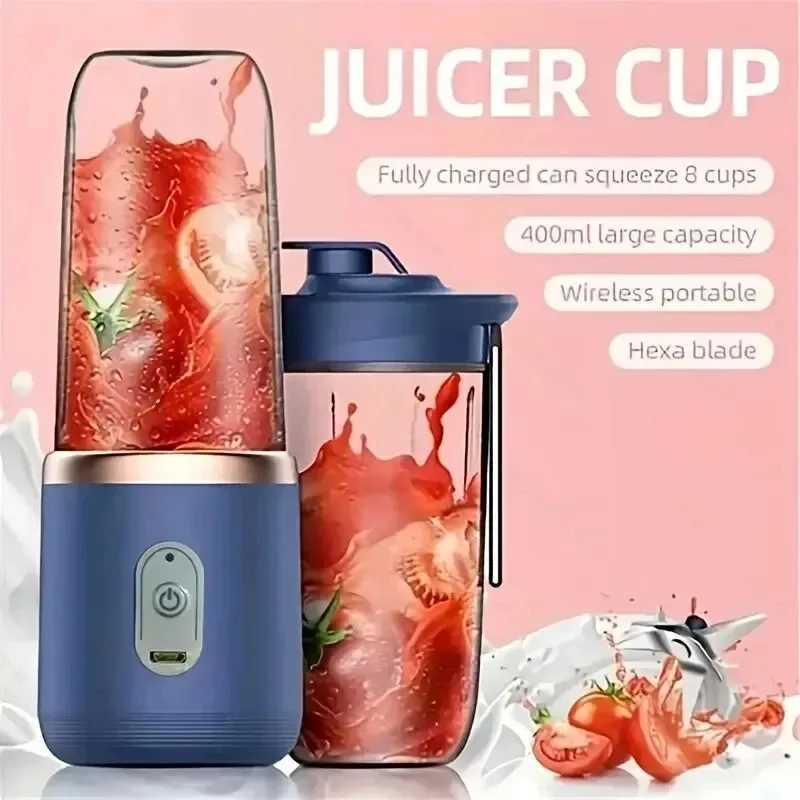 6 Blade Portable Juicer USB Rechargeable Juicer Stainless Steel Blade Cup Juicer Fruit Automatic Smoothie Blender Kitchen Tool C251113