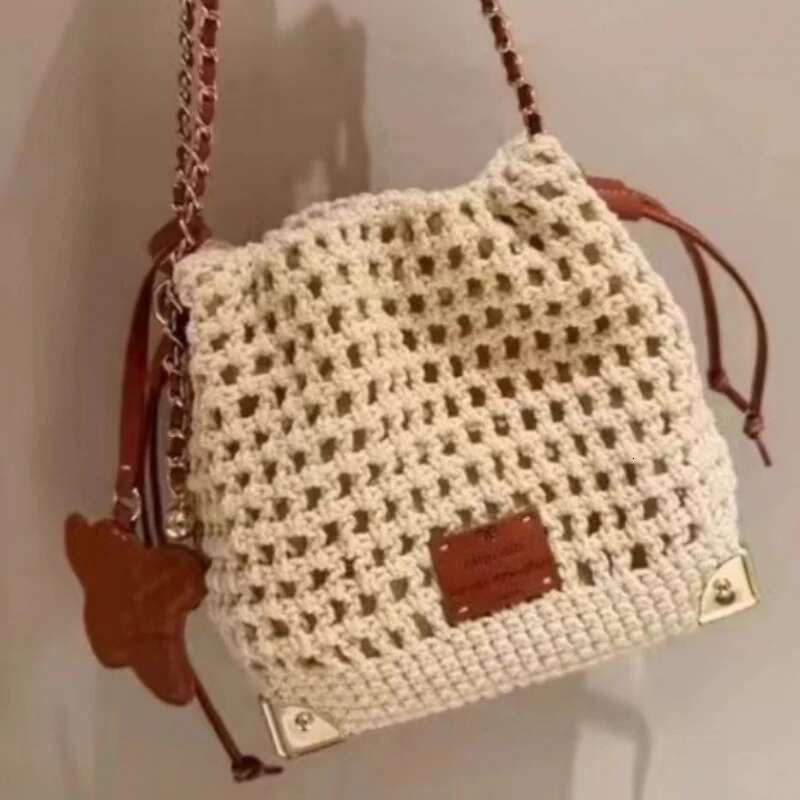 Women's Chic Summer Knit Crossbody Bag Adjustable Strap Versatile Commuter Handbag With Polyester Ing