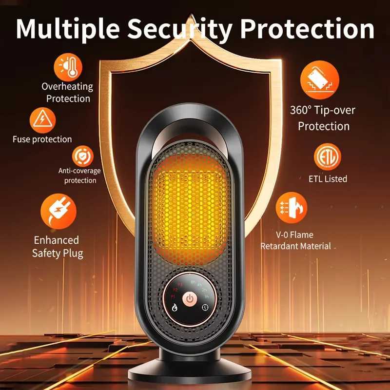 Space Heater Portable Electric Small Heater for Indoor 1500W PTC Ceramic Fast Safety Heat for Desk Office Bedroom Home Y251113