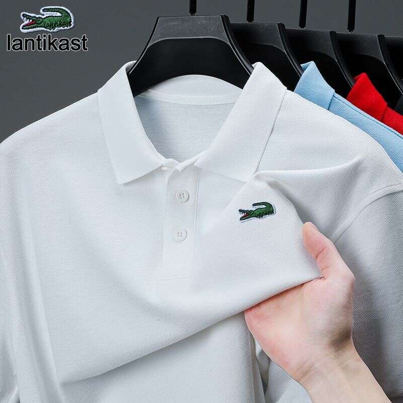 Noble Crocodile Summer New Men's Polo Shirt Short Sleeve Pure Cotton Turn-Down Collar T-Shirt Solid designer hoodie Color Business Casual Tee Tre