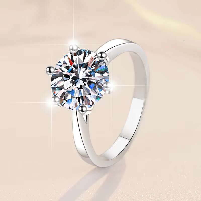 Fine Jewel With GRA Certified Engagement Gift 1/2/3 Ct D Color VVs1 Moissanite Ring S925 Sterling Silver Ring Band of Wedding