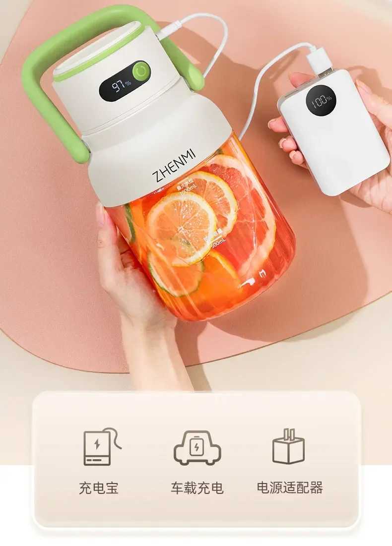 USB Zhenmi Juicer Cup Portable Mini Juicer for Healthy Living Wireless Charging Juice Maker with Multi-Function DD C251113