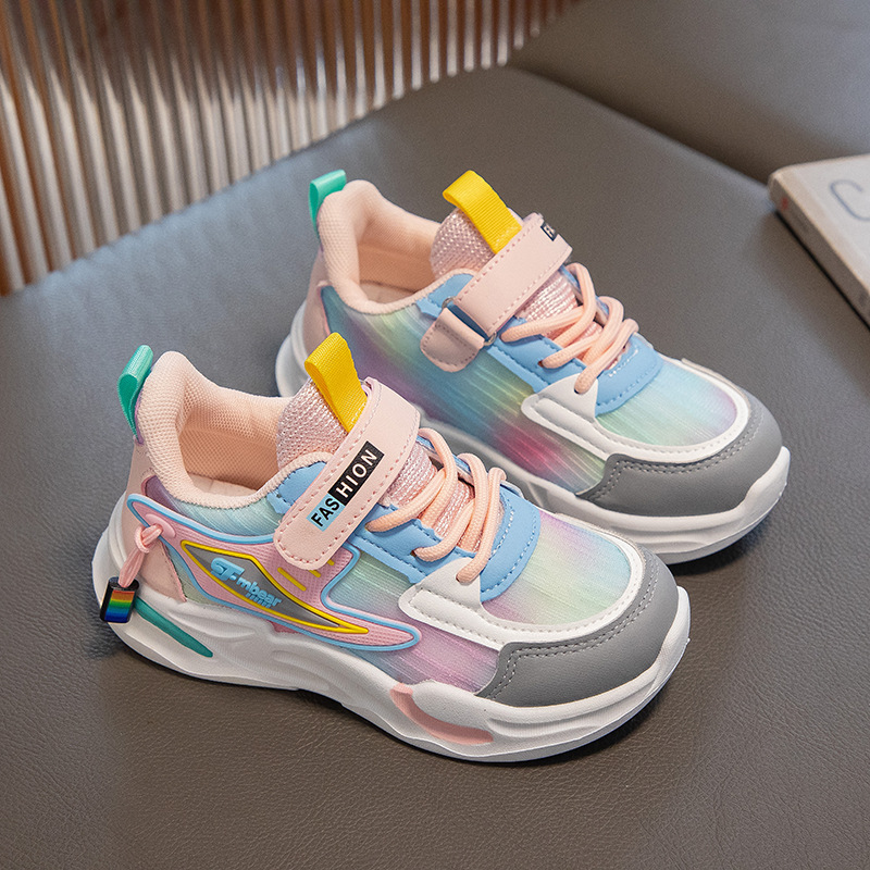 Kids Sneakers Girls School Casual Shoes Outdoor Running Shoes Light Soft Tennis Purple Non-slip Youth Children Shoes Sizes 26 - 37 K0311