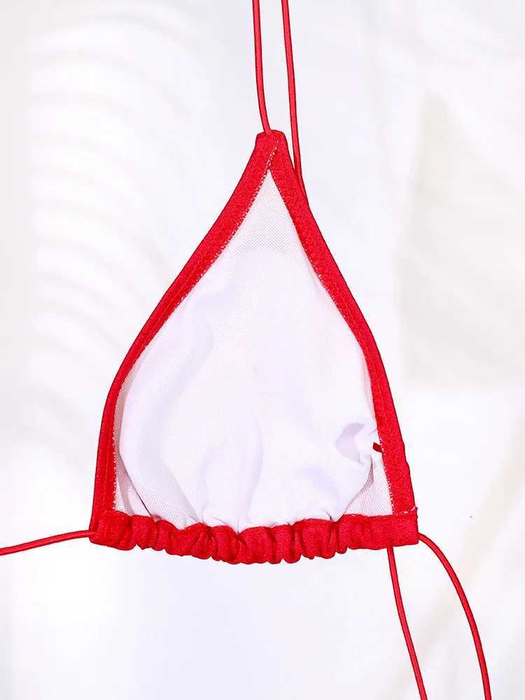 Sexy Triangle Mini Bikini Set Micro Thongs Red Swimsuit Women Bathing Suit Biquini Bandage Beachwear Print Swimwear Thong BikiniW251113