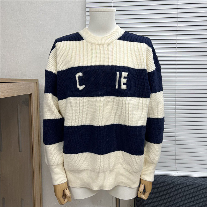 Designe Women's Sweaters Striped Sweater Knitted Pullover Loose Women Long Sleeve Sweater Autumn Chic Casual Spicy Girl