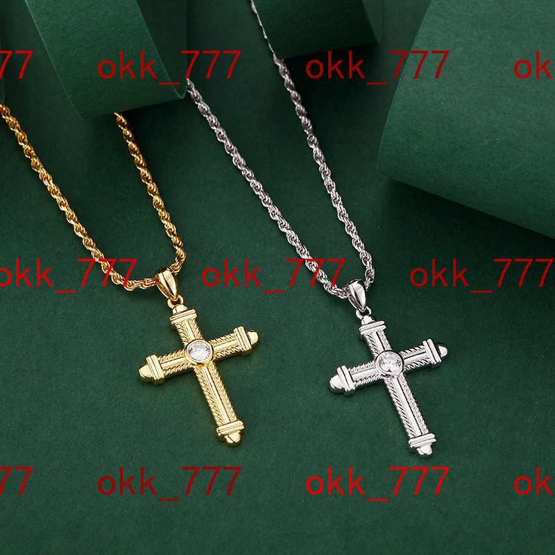Hip Hop 925 Sterling Silver 4mm D Grade Vvs1 Moissanite Cross Pendant 18k Gold Plated Women Necklace for Men Jewelry