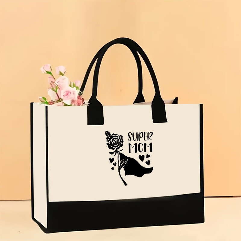 designer bag Hot selling canvas shoulder large capacity printed tote bag, women's fashionable and lightweight handheld gift shopping bag