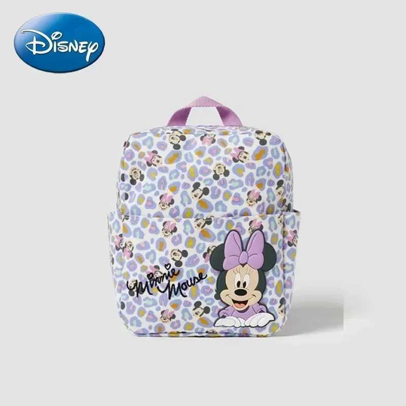 Disney Cute Mickey and Minnie Childrens Backpack Disney Girls Cartoon Printing Large Capacity Book Storage Kindergarten Baby BackpackXJ250412