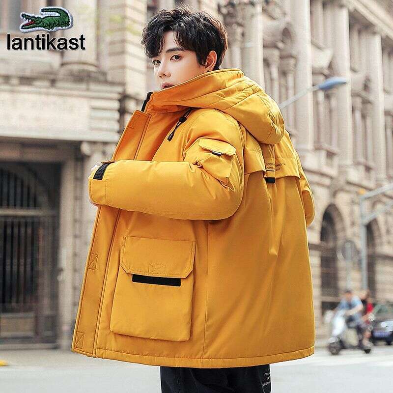 Noble Crocodile Hooded Warm designer handbag White Duck Winter for Men Loose Casual Trendy Short Down Jacket Youth Coat