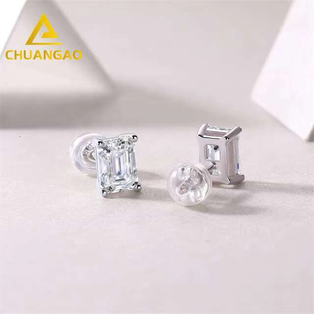 Professionally Certified Vintage Earrings Fashion 925 Sliver Jewelry Fashion Earrings Moissanite Stud Earrings