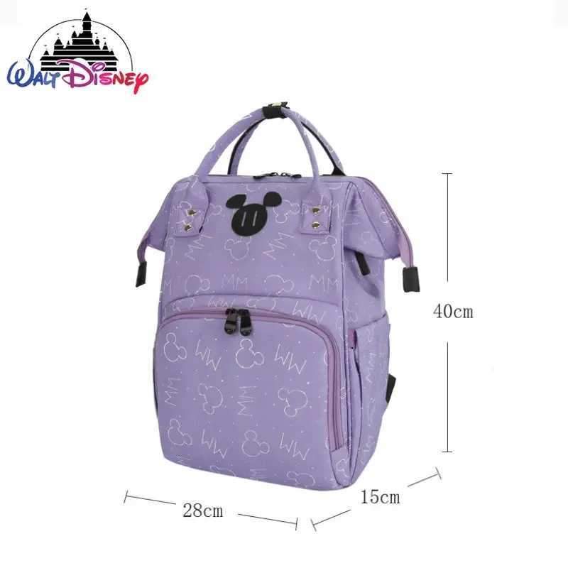 Disney Mickey New Diaper Bag Backpack Cartoon Fashion Pregnant Womens Bag Large Capacity Multifunctional USB Baby Diaper BagXJ250412