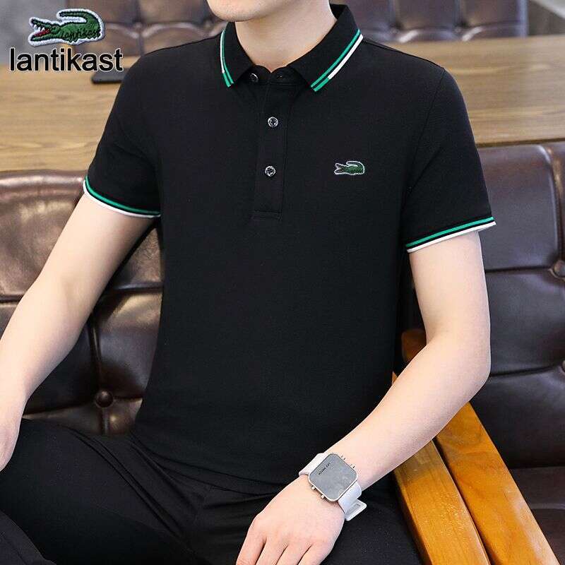 Noble Crocodile Short T-Shirt Summer New Turn-Down designer hoodie Collar Men's Business Polo Shirt Casual Simple Tee Half Sleeve Trendy