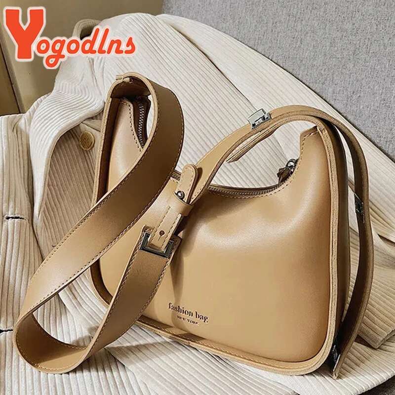 Ydlns Vintage Half-Moon Shoulder For Women Soft Leather Underarm New Crossbody Handbag Brands Armpit Bag