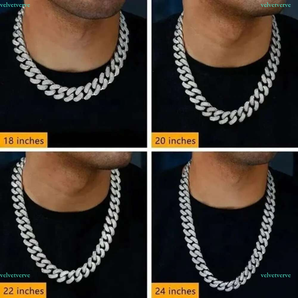 Thickness Large 20mm 4 Row Dia Sterg Sier Iced Out Prong Setting Vvs Moissanite Gold Cuban k Chain