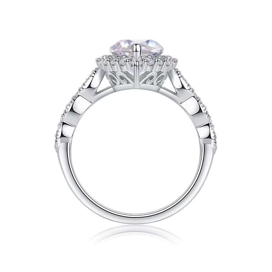 Marquise Cut Moissanite Rings for Women D Color VVS1 S925 Sterling Silver With 18K Gold Plating Elegant Jewelry