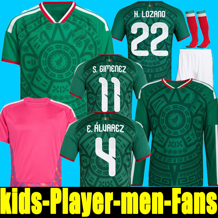 25 26 MeXiCOes Gold Cup Soccer Jerseys CHICHARITO 2025 2026 National Team Football Shirt Men Kids Kit Home Away Camisetas Copa America Maillot Mexique GIMENEZ LOZANO