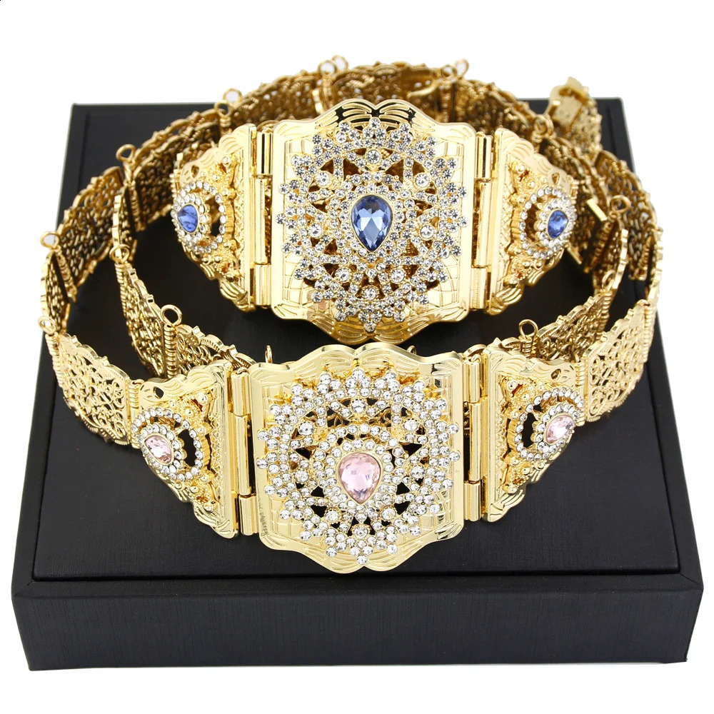 Sunspice Chic Morocco Caftan Womens Gold Arabic Waist Chain Crystal Bridal Jewelry Body Chain 250408