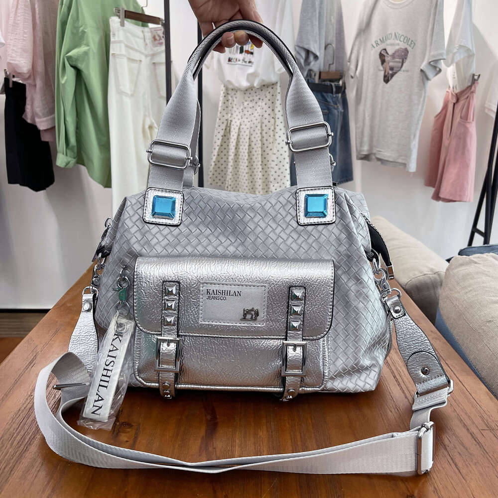 Backpack cowhide large capacity tote for women new trendy commuting women's bag splicing high-end handbag