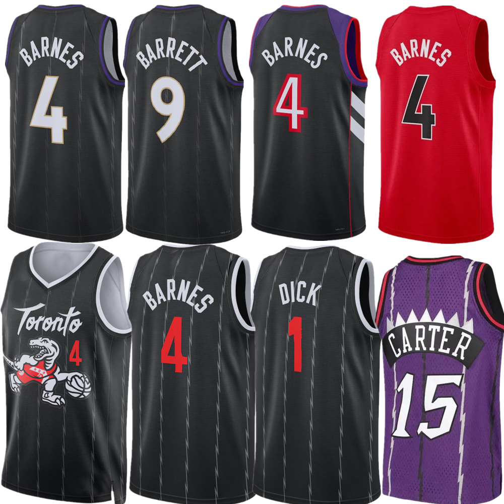 Custom Scottie Barnes Basketball Jerseys RJ Barrett Immanuel Quickley Dennis Schroder RaPtor Gradey Dick Ingram Tracy McGrady Vince Carter Retro Jersey Men