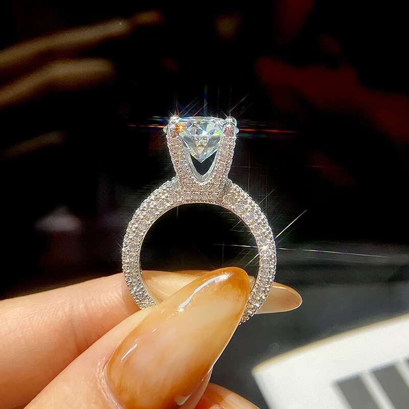 GRA 5CT Deluxe Certified Moissanite Diamond Wedding Rings For Women Gift Real 925 Sterling Silver Best Quality Luxury Jewelry