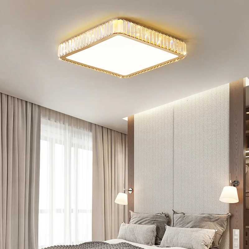 Living Room Crystal Round Ceiling Lamp Light Luxury Bedroom Study Room Dining Room Flower Square Shaped Led Lighting W251112