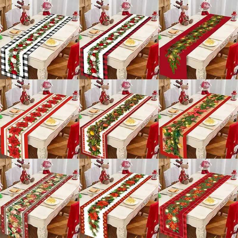 Christmas Christmas Table Runner Merry Christmas Decorations For Home 2025 Cristmas Table Flag Cover Navidad Noel Gift New Year Tablecloth Y251113