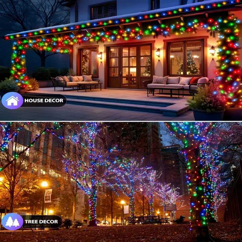 LED Solar String Lights Solar Powered with 8 Modes Waterproof Fairy Lights for Christmas Patio Garden Tree Party Yard Decoration M251113