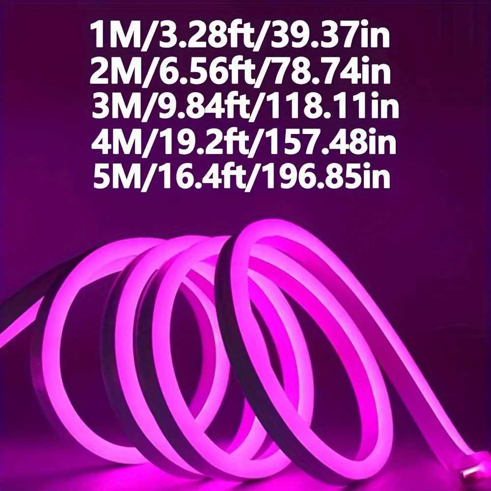 5V RGB Neon LED Strip Light 1M 2M 3M 5M 5050 SMD Flexible Waterproof IP65 USB Power Music Sync APP Control for PC Room Decor W251112