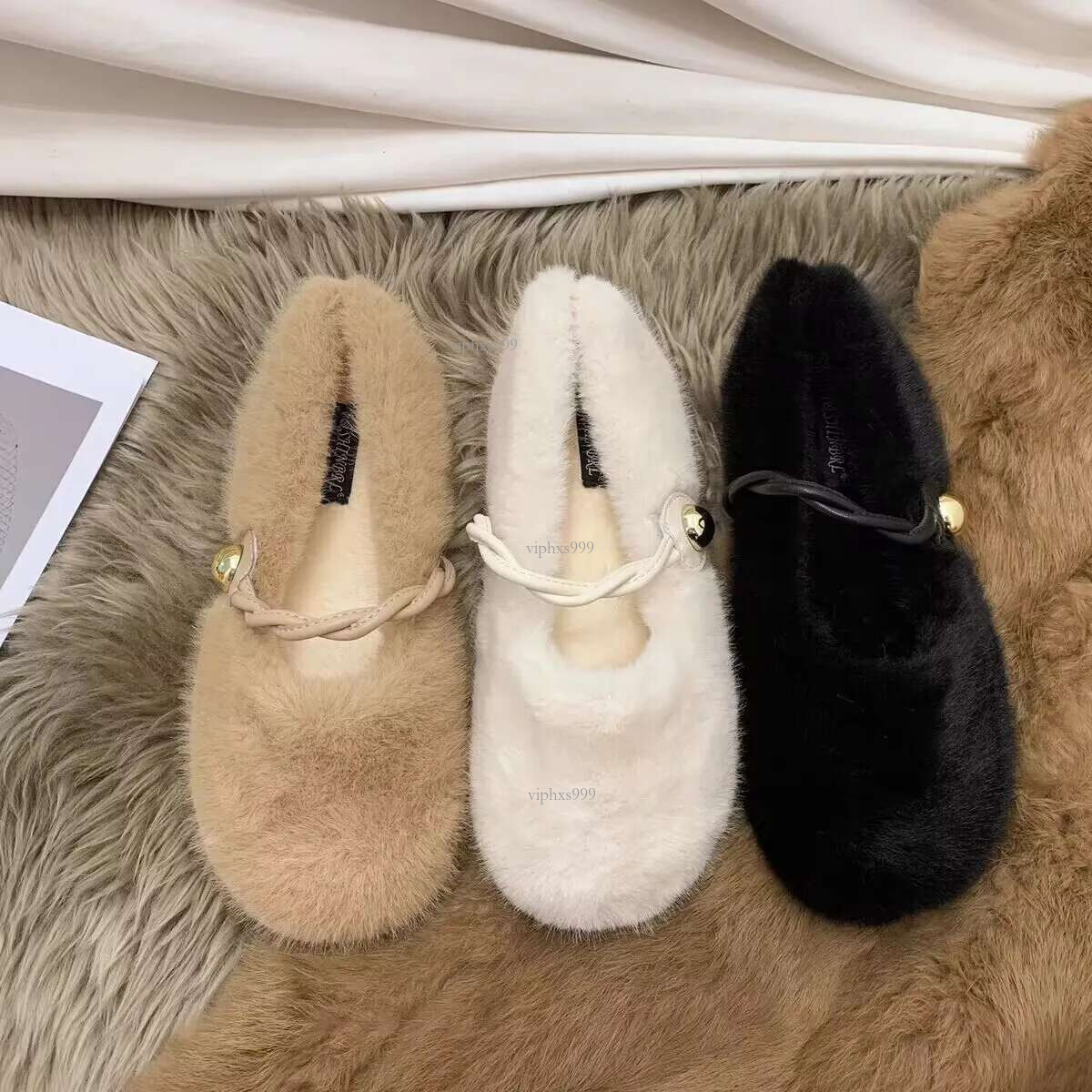 New Free Shipping Designer Shoes Doudou One Foot On Top Hairy Worn Outside 2025 Autumn And Winter New Flat Snow Boots Cute Cotton Shoes, Women's 