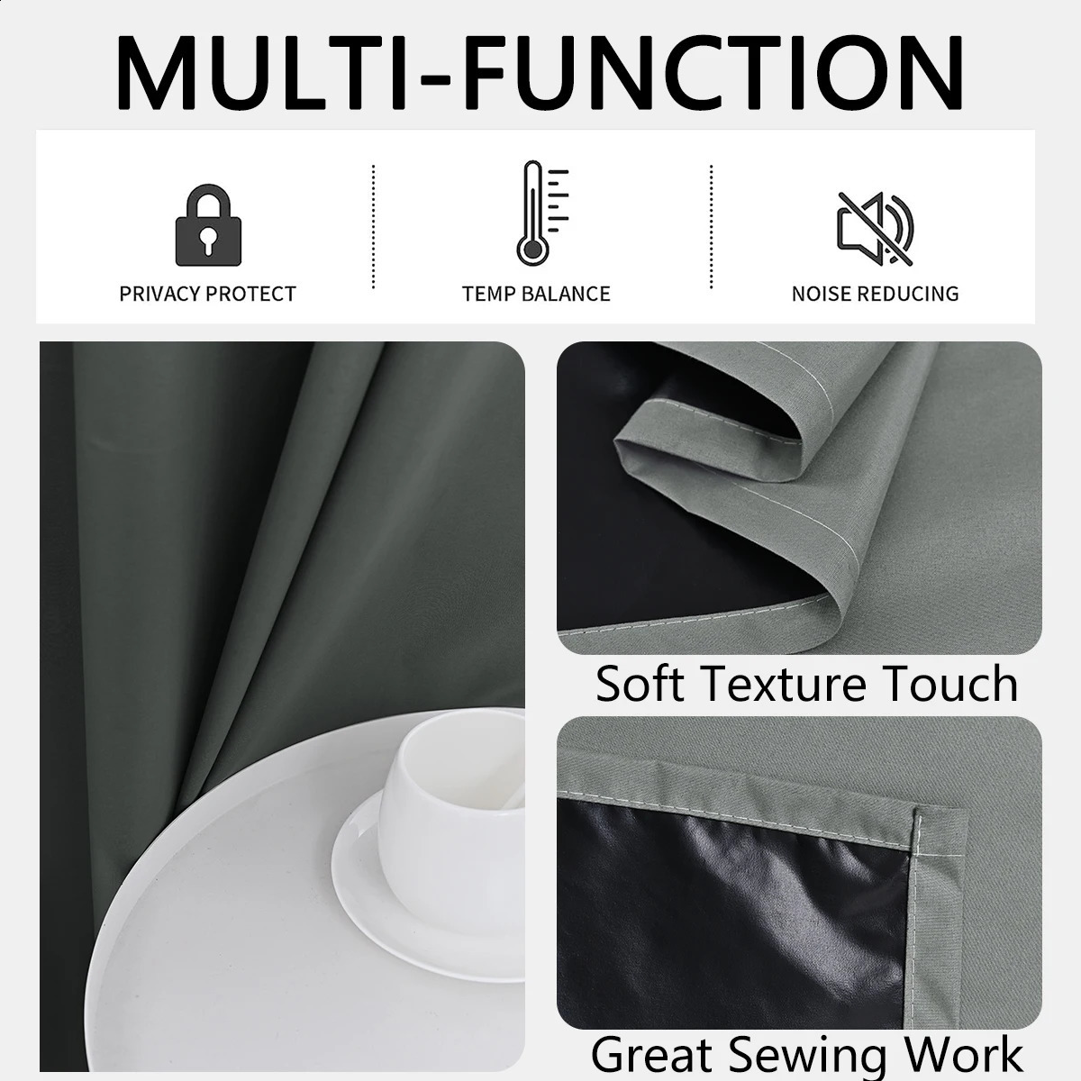 1 piece of solid 100 blackout curtain with loop bedroom full privacy living room beautiful 250407