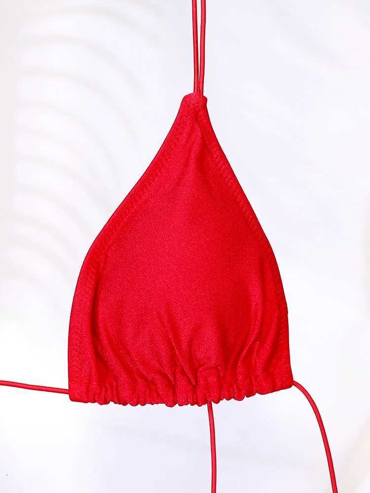 Sexy Triangle Mini Bikini Set Micro Thongs Red Swimsuit Women Bathing Suit Biquini Bandage Beachwear Print Swimwear Thong BikiniW251113