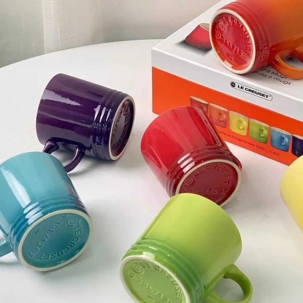 le creuset Candy Rainbow Mug 6piece gift box Ice Cream cup Milk mug Water mug Christmas gift