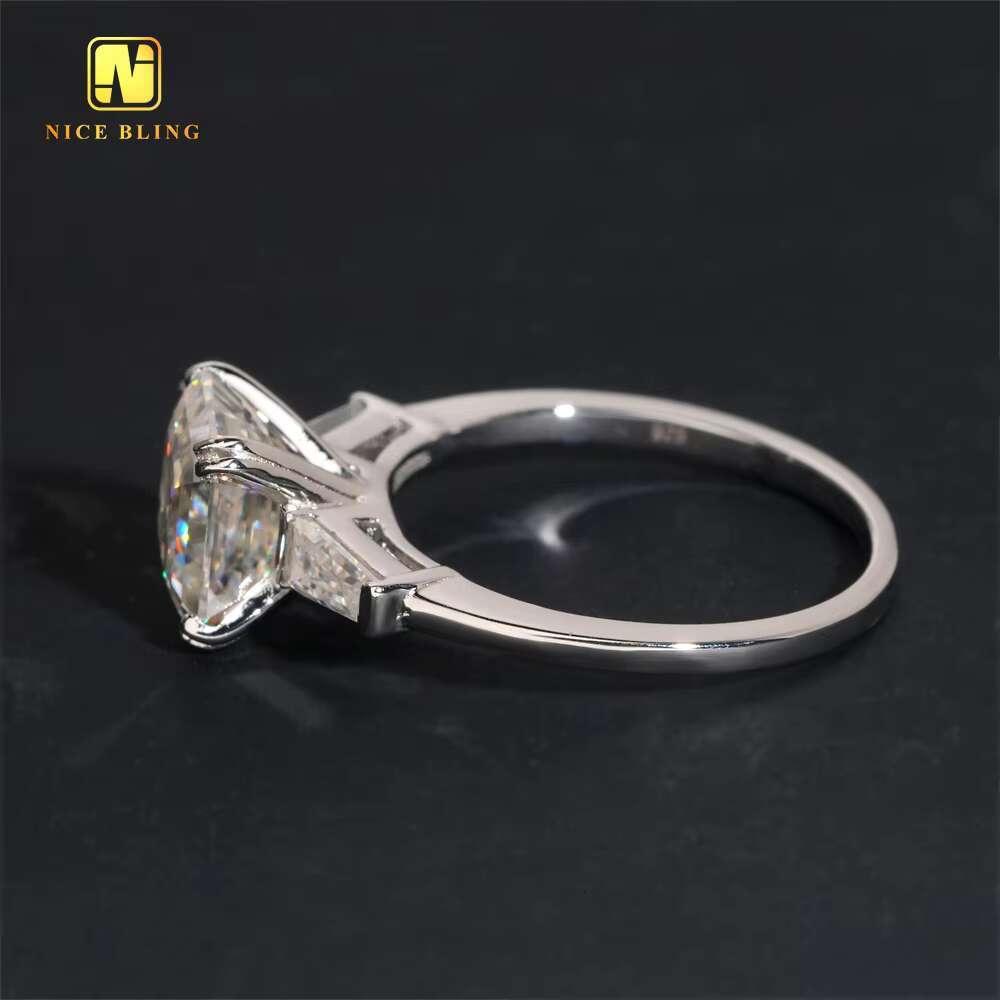 Cheap Price 3CT Asscher Cut Classic Wedding Ring 925 Silver VVS Moissanite Rings Jewelry Diamond Engagement Ring for Women