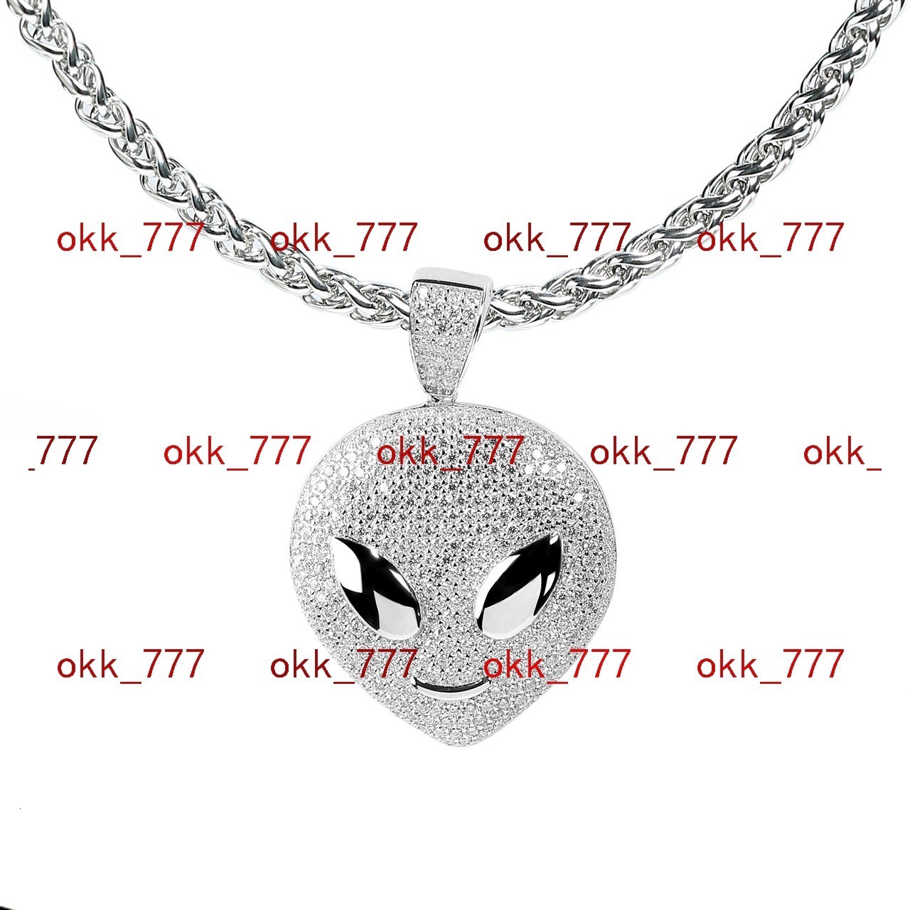 9 S925 Sterling Silver Hip Hop Style Aliens Full Diamond Moissanite Pendants for Women Man