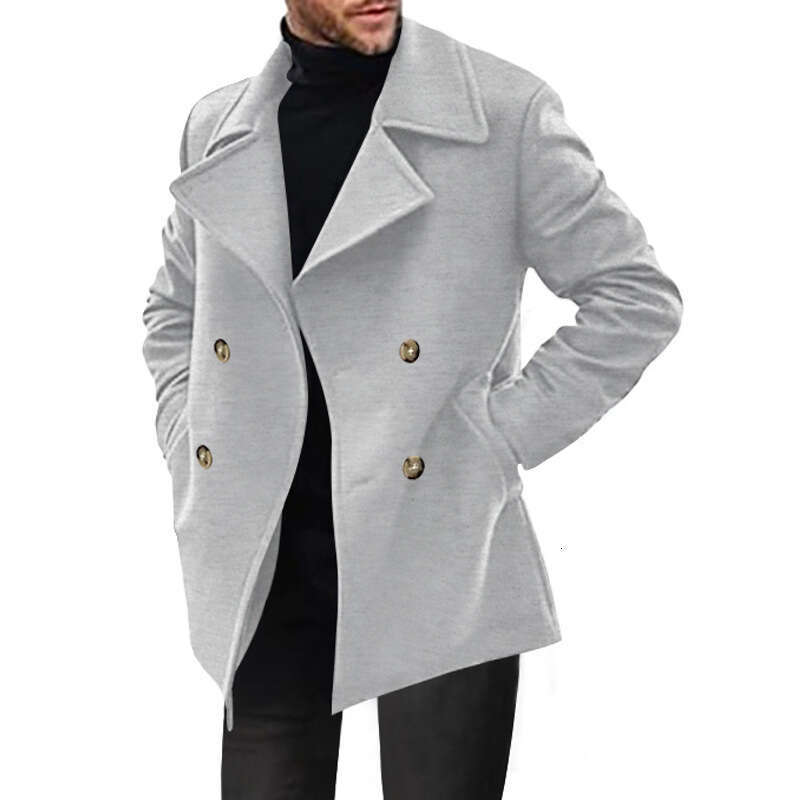 Cross-Border Independent Station Trench Coat 2025 Spring Autumn Overcoat Mid-Length Foreign Trade Amazon Casual Men's Jacket