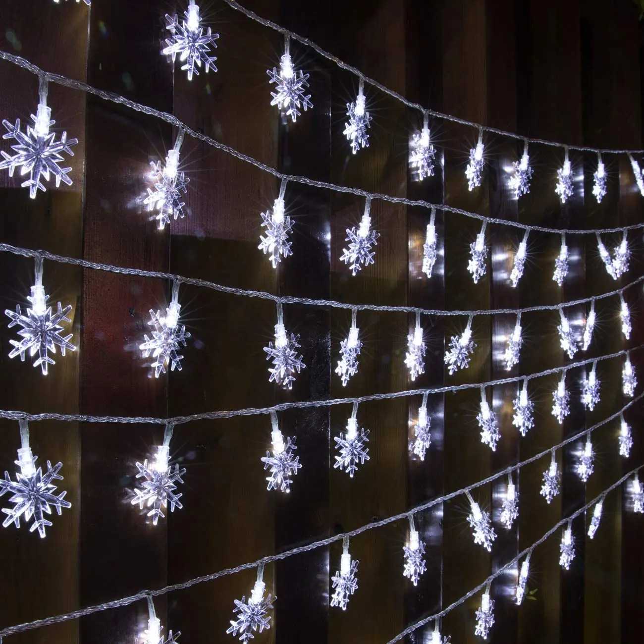 Street Garland Winter Led Snowflake New Year Decorations 2025 Snow String Lights 10M 100LEDs Plug Operated Christmas 2025 M251113