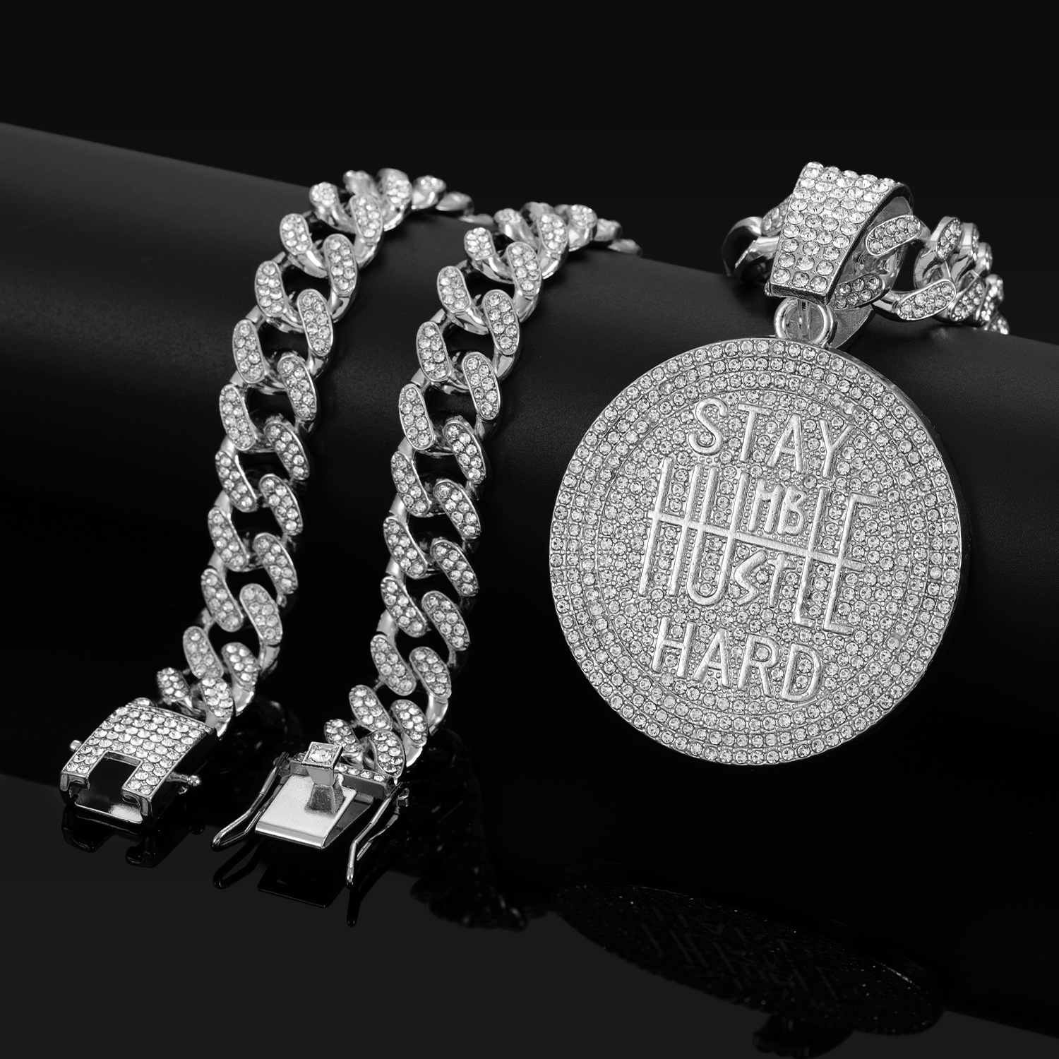 Hip Hop Mossanite Pendant Circular Charm Baguette Allah Fully Iced Out 925 Silver Customized Trend Moissanite Pendant