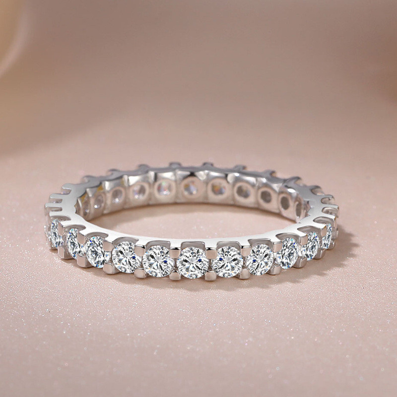 TB BHULAMTE Free Shipping New Designer Accessories Wish Starry Sky Women's Ring Cluster Inlaid Full Circle Simulated Zircon Ring Light Luxury Fas