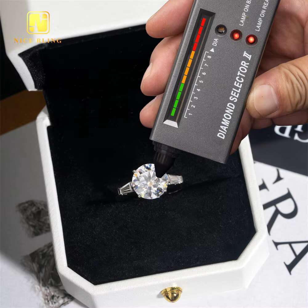 Wedding Ring Round Cut 4CT Fine Jewelry 925 Sterling Silver VVS Moissanite Rings Big Diamond Engagement Ring for Women