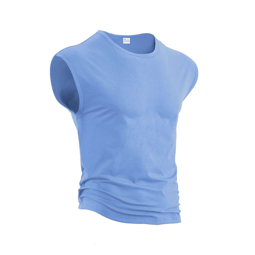 Amazon Cross-Border 2025 Men's Summer New Sleeveless T-Shirt Youth Loose Solid Color Thin Vest Tank Top for Men