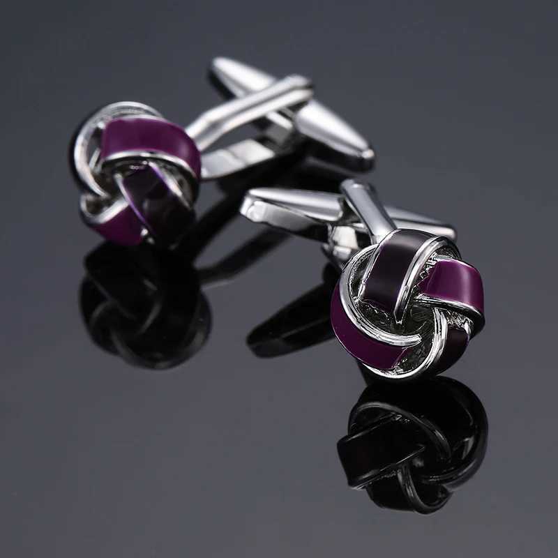 Classic Mens Shirt Twisted Cufflinks High Quality Blue Black Spiral Knot Cufflinks Business Set Accessories JewelryT250412