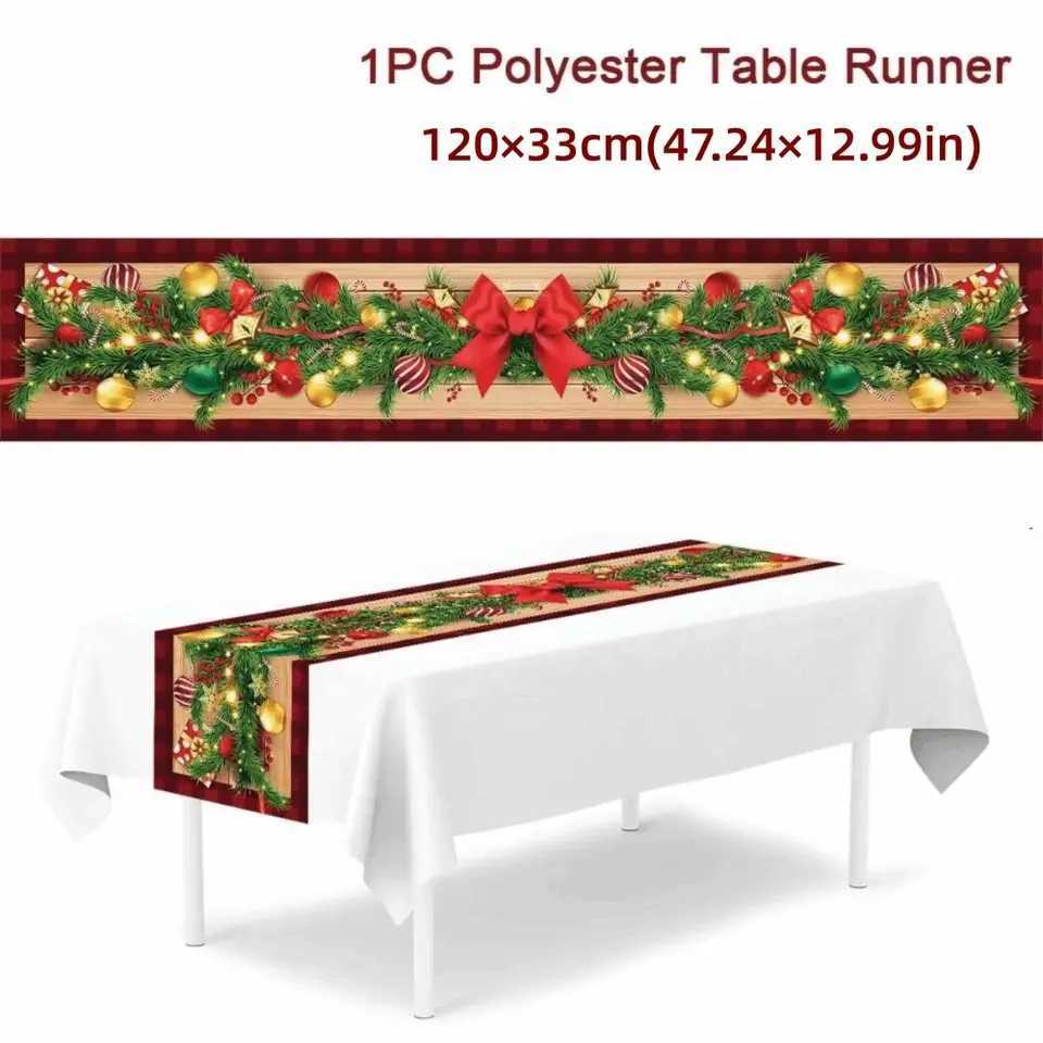 Christmas New Year Christmas Table Runner Xmas Party Flag Cover Christmas Table Flag Navidad Gift Table Cover Party Ornament Y251113