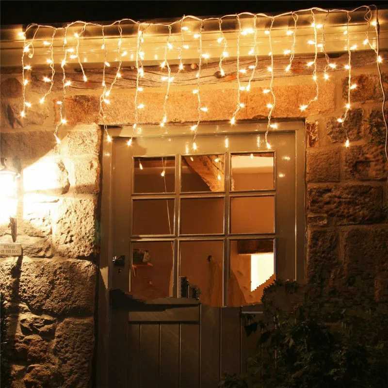 Christmas Garland LED Curtain Icicle String Light 220V 45m 100Leds Indoor Drop LED Party Garden Stage Outdoor Decorative Light M251113