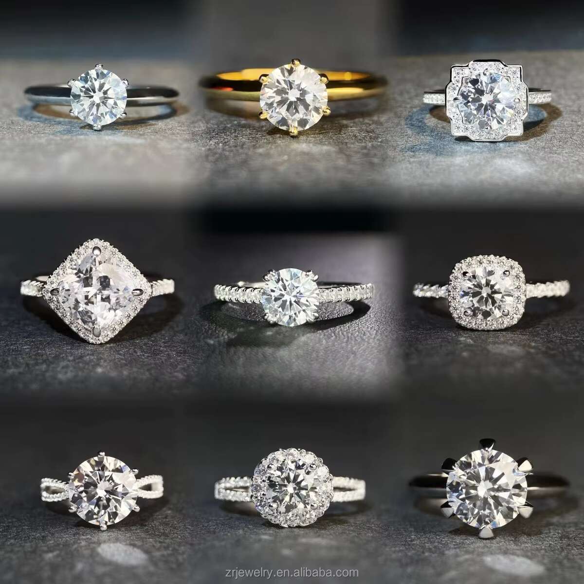 Luxury S925 Sterling Silver Womens Moissanite Ring Elegant 1CT 2CT VVS Grade Jewelry Accessory