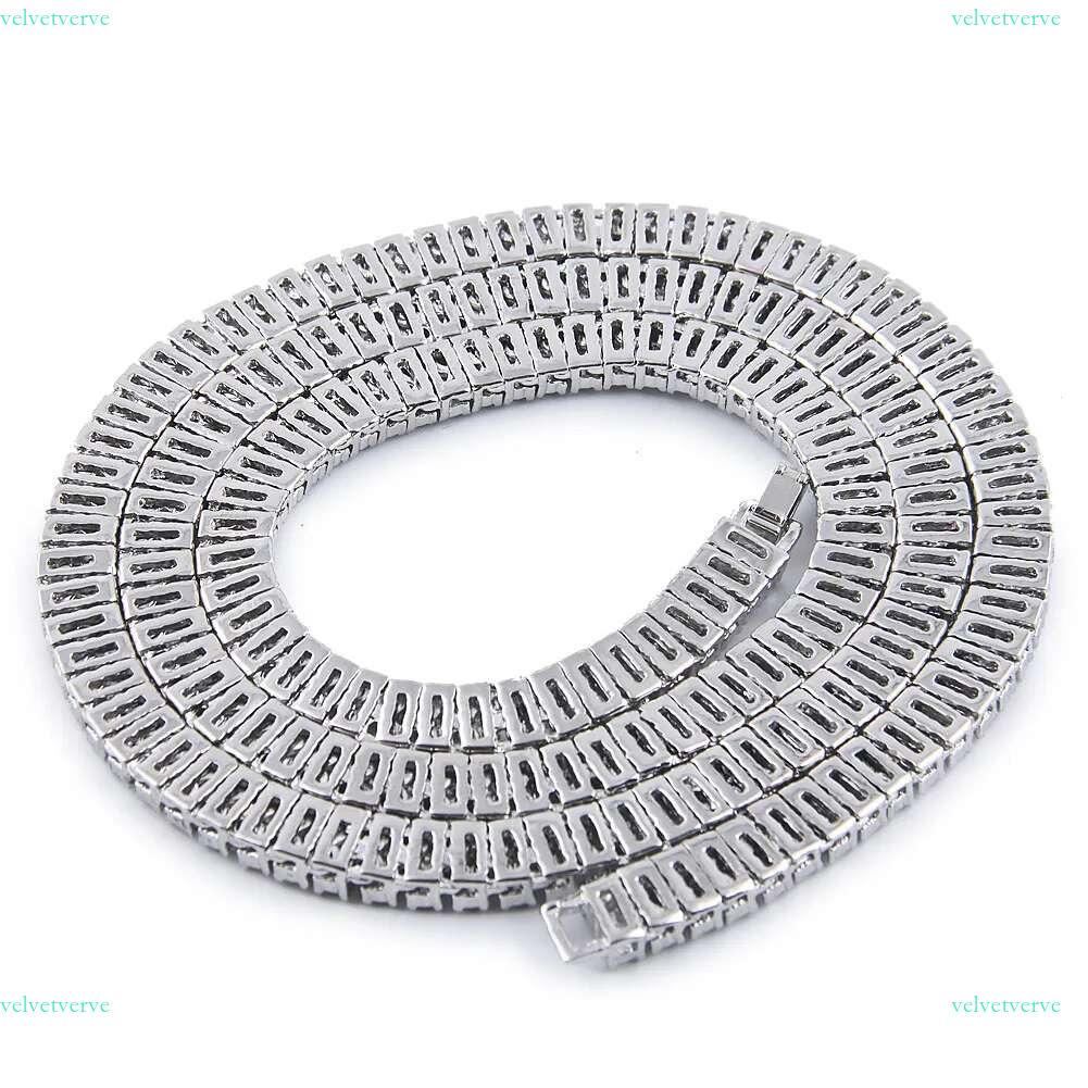 New Gold Bg Dia Tennis Chain Mens Necklace Full Ice Personalized Hip Hop Iced Out Long Choker Chains Rapper Jewelry Gifts for Boys