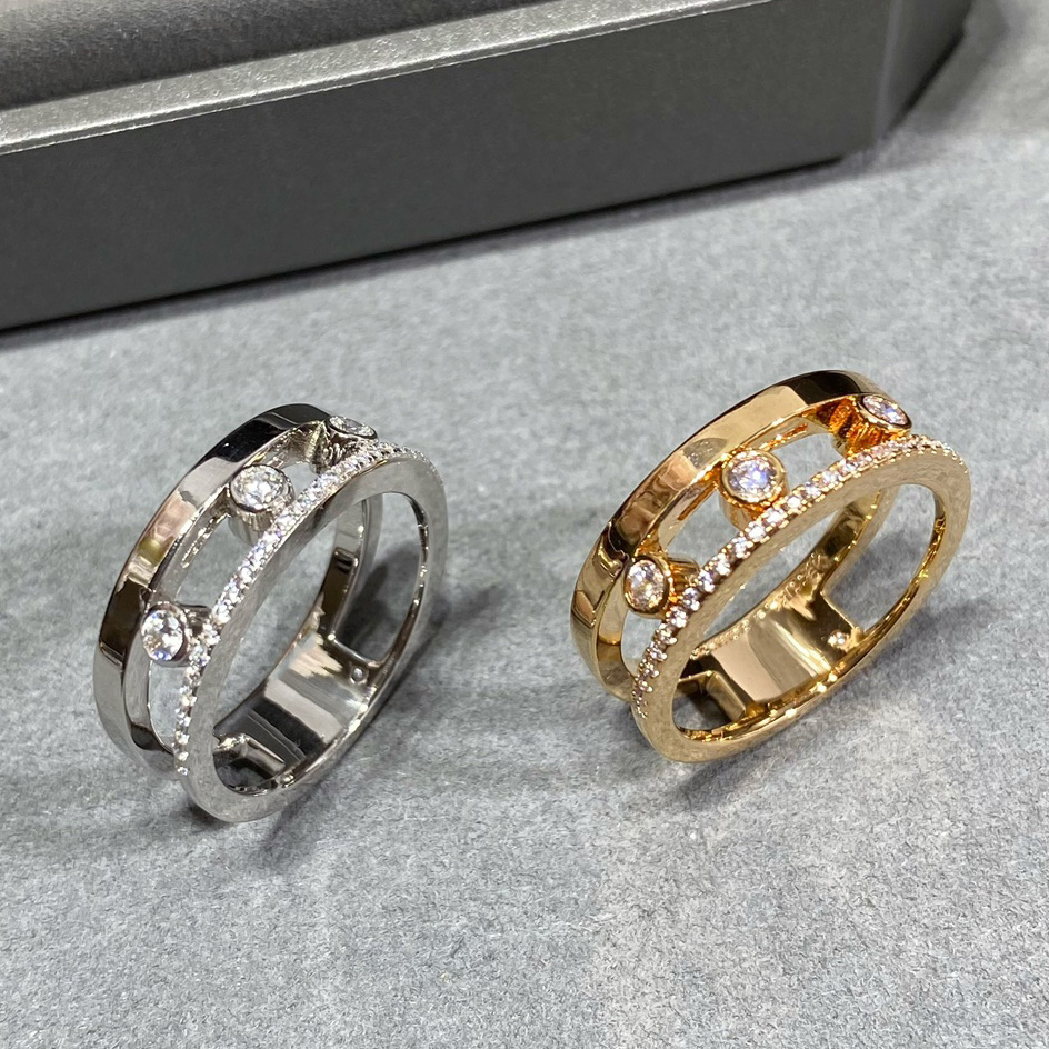 Designer ring top quality LUCKY MOVE PM SIZE 678 for women gold plated 18K highest counter quality diamond fashion gift for girlfriend 037