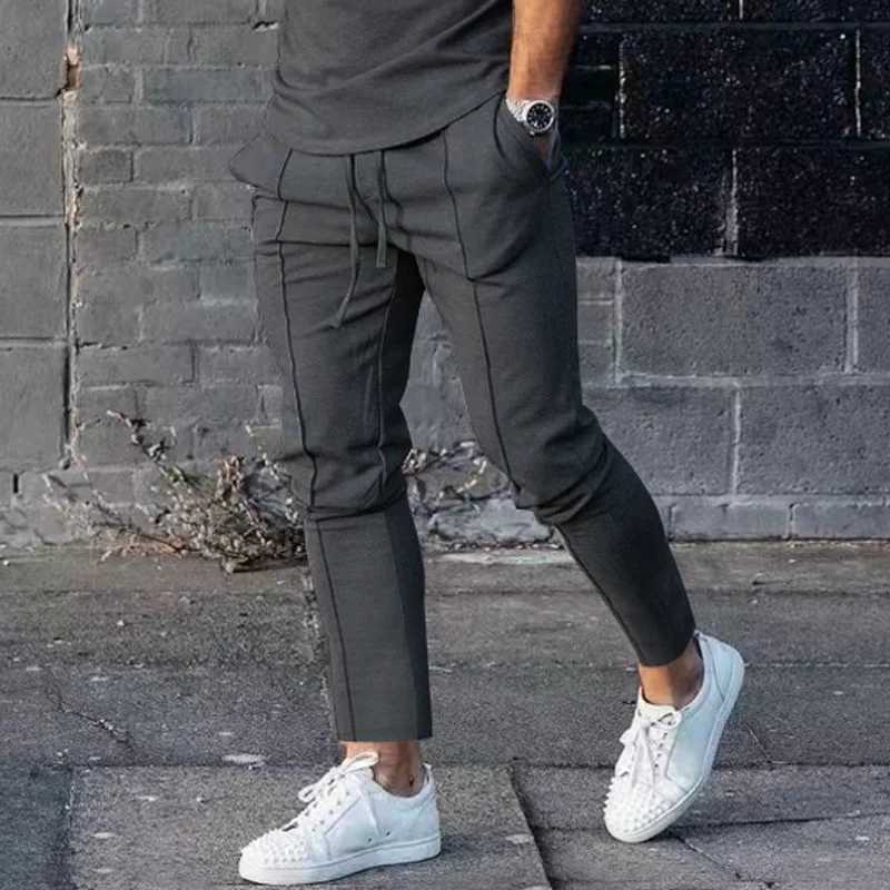 Mens practical car folding casual pants Elgant straight set work pants mens straight pantsXJ250412