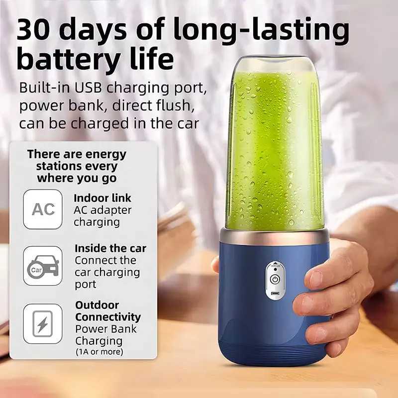 Handheld Usb Personal Mini Juicer Cup Portable Juicer Blender for Travel Water Bottles with Single or Double Cups C251113