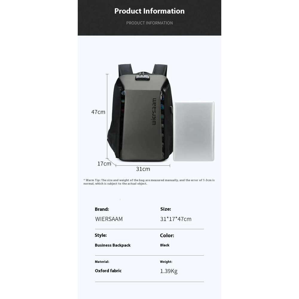 18 Inch Large Capacity Men's Designer Laptop Bag School Bags Waterproof Business Sports Travel Backpack Rucksacks Mochilas